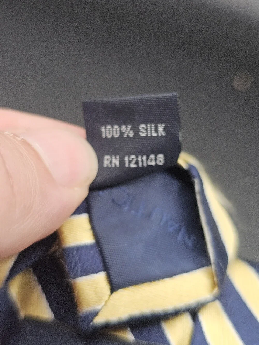 Nautica Men's Blue and Gold Striped Silk Necktie Classic Business Neck Wear